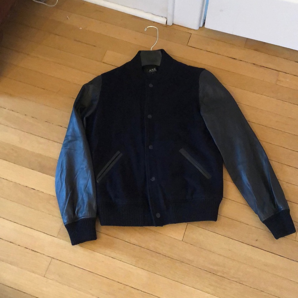 A.P.C. Wool and Leather Jacket. Size S.